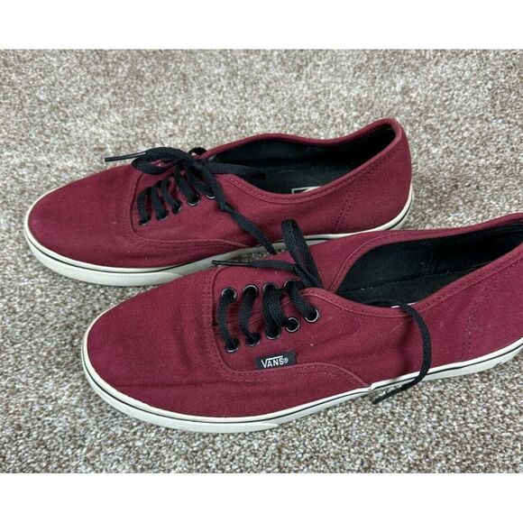 VANS Unisex Skate Sneakers Burgundy/Black Lace Up Low Top Men's‎ 5.5 Women's 7 - Picture 1 of 6